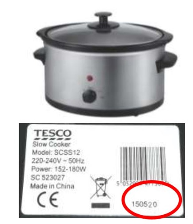 Tesco 3L and 5.5L Slow Cookers Recall Electrical Safety First