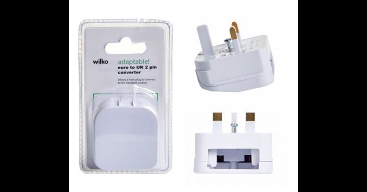 Wilko Euro To UK 2 Pin Converter Recall Electrical Safety First