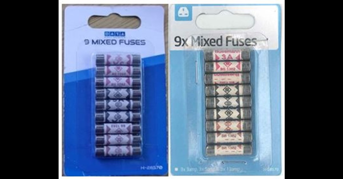 Nine mixed fuses UPDATED Recall Electrical Safety First