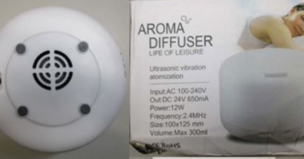 Aroma Diffuser with Charger Recall Electrical Safety First