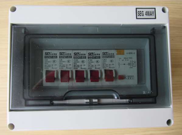 SEG 4 Way Garage Consumer Unit 63A 30mA RCD 4MCB 2 * 6A+20A+32A Safety ...